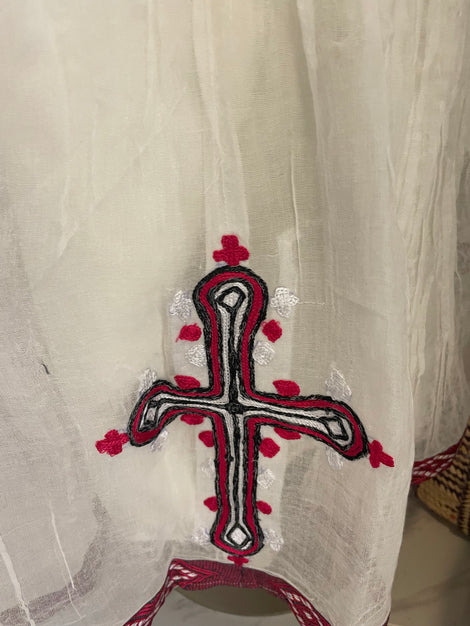 Red Tilet traditional Habesha Dress