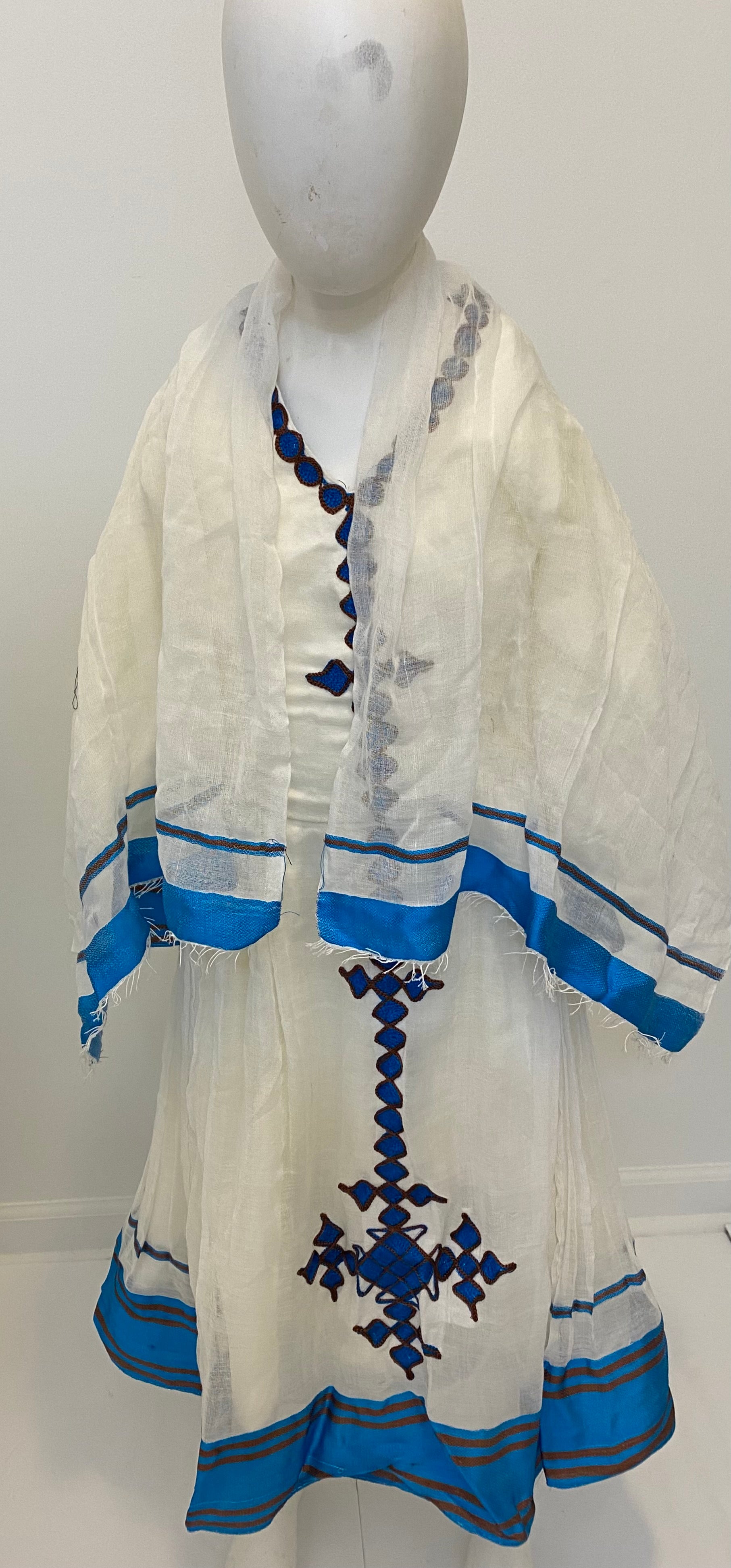 Blue Tilet Kid Habesha Dress