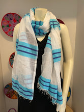 Load image into Gallery viewer, Blue Tilet Scarf
