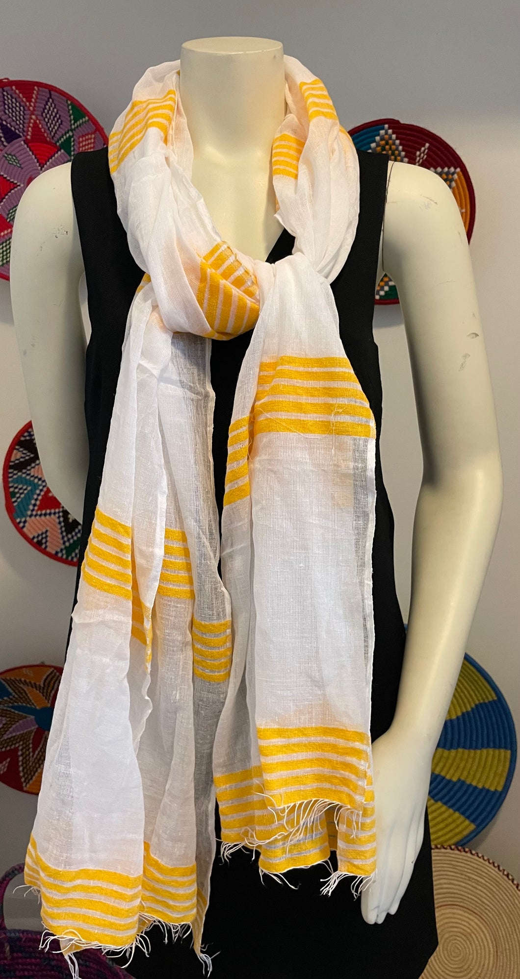 Yellow Stripe Tilet Scarf