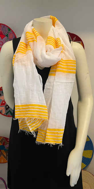 Yellow Stripe Tilet Scarf