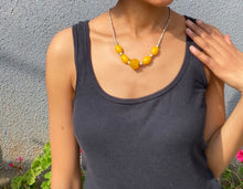 Load image into Gallery viewer, Yellow bead glass Necklace
