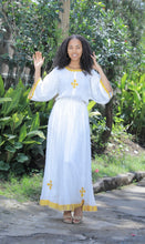 Load image into Gallery viewer, Gold Tilet Traditional Habesha dress
