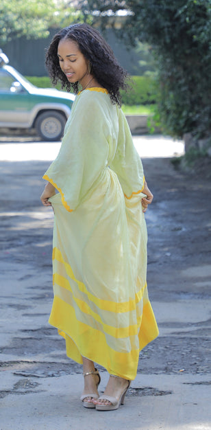 Traditional yellow Habesha dress