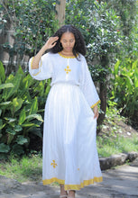 Load image into Gallery viewer, Gold Tilet Traditional Habesha dress
