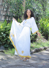 Load image into Gallery viewer, Gold Tilet Traditional Habesha dress
