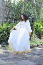 Load image into Gallery viewer, Gold Tilet Traditional Habesha dress
