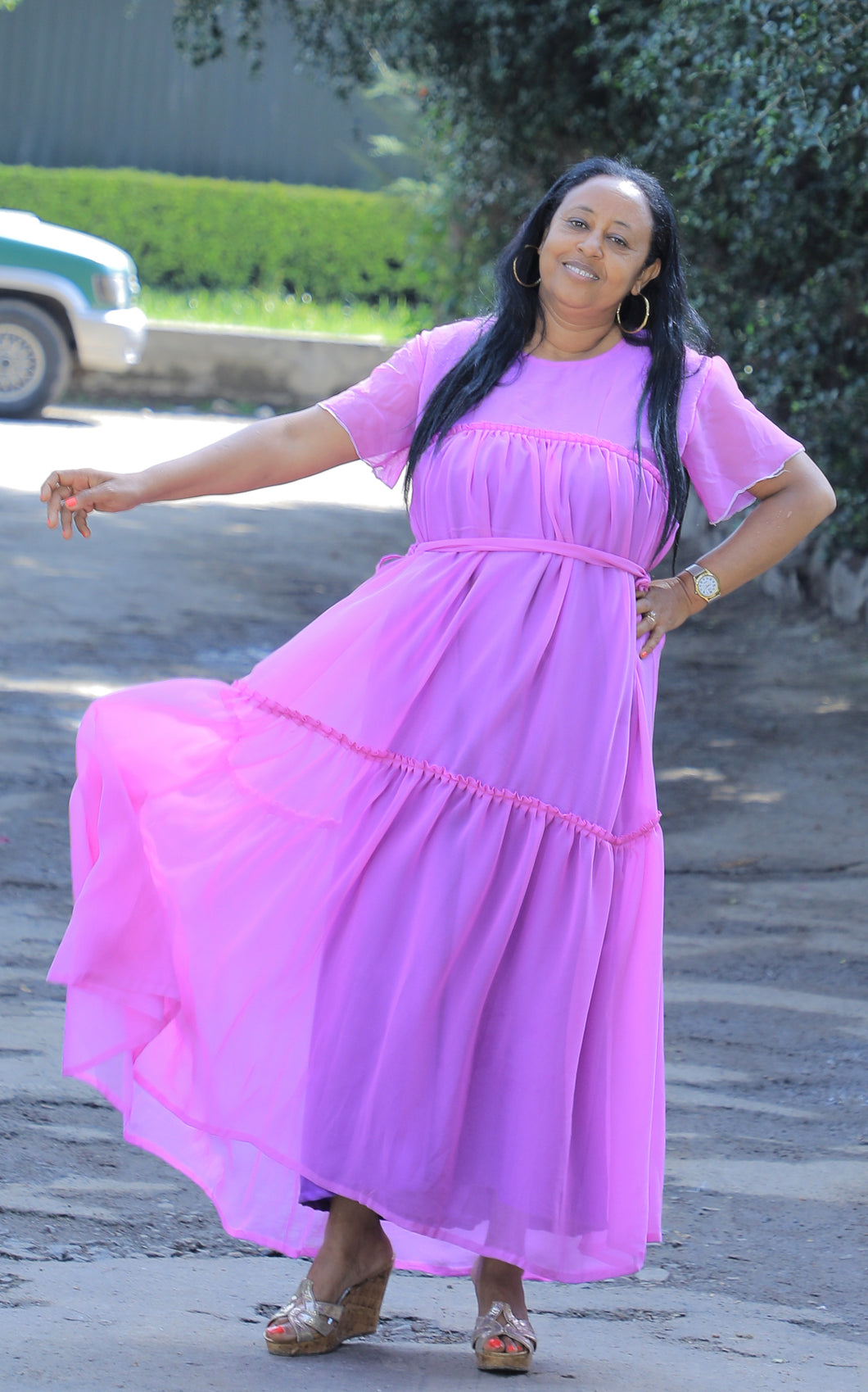 Traditional purple chiffon