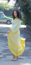 Load image into Gallery viewer, Traditional yellow Habesha dress
