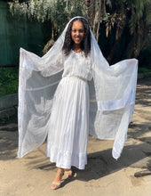 Load image into Gallery viewer, Habesha Dress with Nech be Nech Tilet (ሐገር ልብስ) “Meskel”
