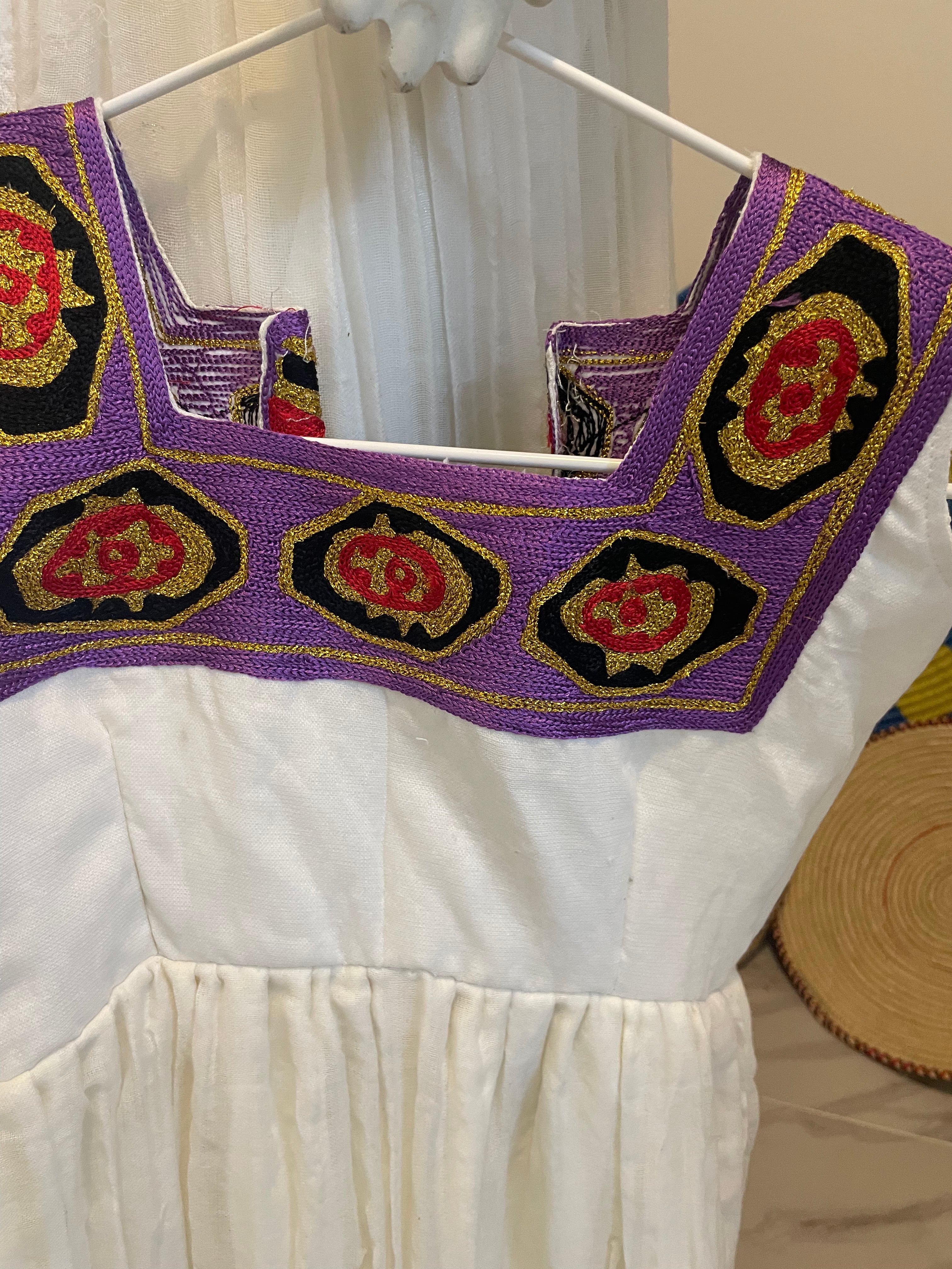 Purple toddler girl Habesha Dress