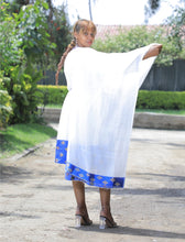 Load image into Gallery viewer, Blue Tilet Short Traditional Habesha Dress
