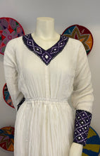 Load image into Gallery viewer, Purple Tilet Habesha Dress
