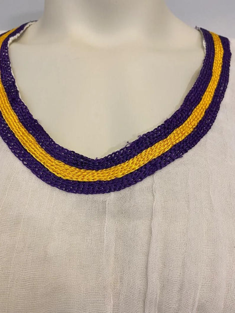 Habesha Kemis with PuRple And Yellow Tilet