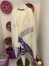 Load image into Gallery viewer, Habesha dress with Blue Tilet
