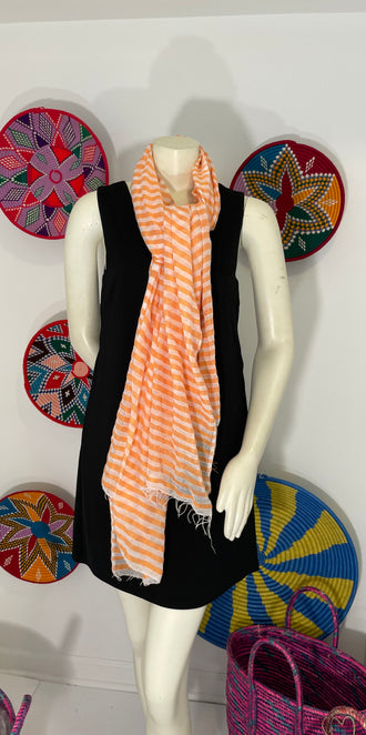 Orange and white scarf