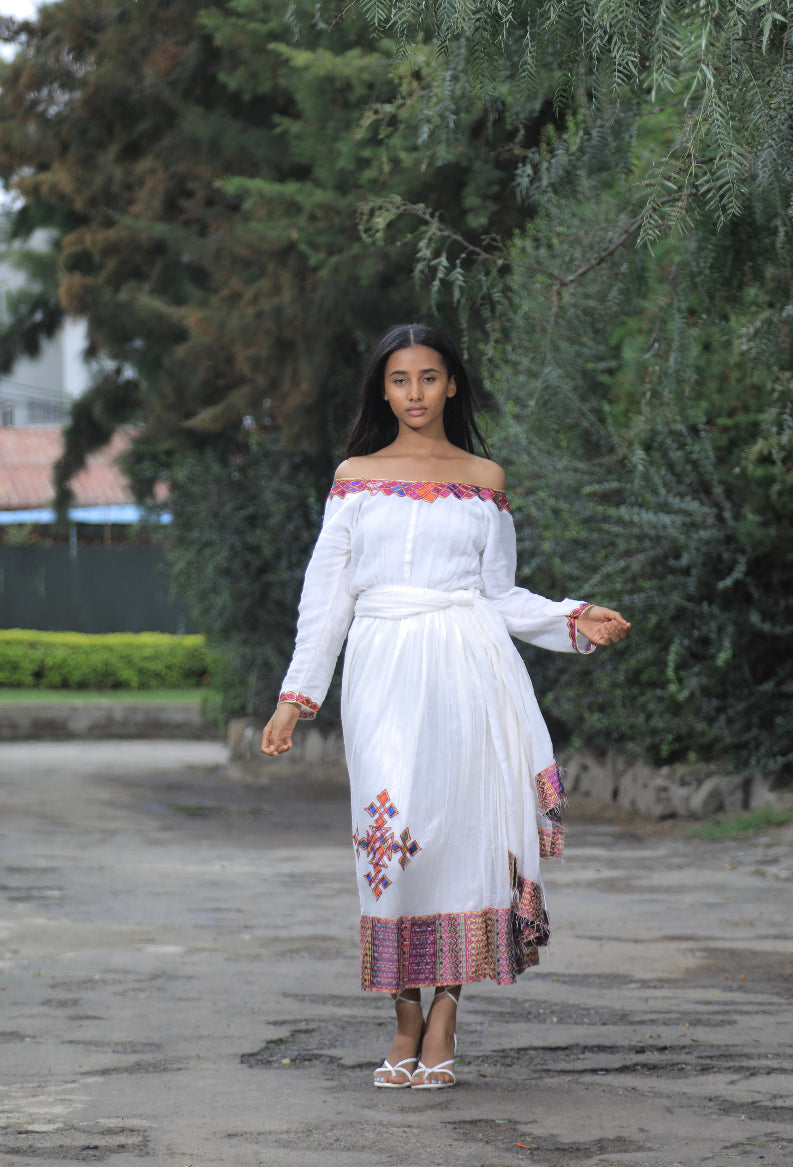 Off the shoulder Habesha dress “Adey”