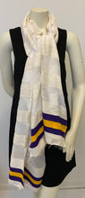 Load image into Gallery viewer, Purple and Yellow Tilet scarf
