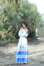 Load image into Gallery viewer, Habesha dress with blue Tilet “Rebekah”
