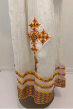 Load image into Gallery viewer, Traditional Habesha Dress with Orange Tilet (የሐገር ልብስ) “Amsale”
