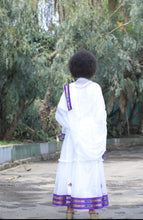 Load image into Gallery viewer, Habesha Dress with purple Tilet “Lilie 2”
