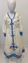 Load image into Gallery viewer, Blue and Pink Tilet Kid’s Habesha Dress
