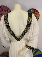 Load image into Gallery viewer, Black and gold Tilet Habesha dress
