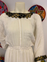 Load image into Gallery viewer, Black and gold Tilet Habesha dress
