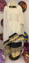 Load image into Gallery viewer, Black and gold Tilet Habesha dress
