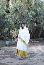 Load image into Gallery viewer, Habesha dress with Olive Tilet “Gomene”
