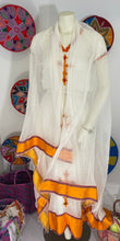 Load image into Gallery viewer, Habesha Dress with Orange Tilet  (የሐገር ልብስ) “Delina”
