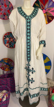 Load image into Gallery viewer, Habesha dress with Tiffany blue and black Tilet (የሐገር ባህል ልብስ) &quot;Bella”
