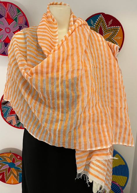 Orange and white scarf