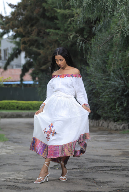 Off the shoulder Habesha dress “Adey”