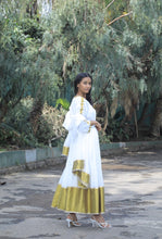 Load image into Gallery viewer, Habesha dress with Olive Tilet “Gomene”
