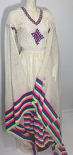 Load image into Gallery viewer, Habesha Dress with Multi Color Tilet  (የሐገር ልብስ) “Roman”
