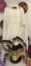 Load image into Gallery viewer, Traditional Habesha dress with black and gold Tilet
