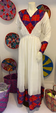 Load image into Gallery viewer, Habesha dress with Red and Purple Tilet “Azeb”
