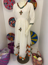 Load image into Gallery viewer, Habesha dress with multi color Tilet “elsa1”
