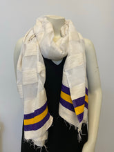 Load image into Gallery viewer, Purple and Yellow Tilet scarf
