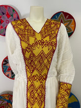 Load image into Gallery viewer, Burgundy and Gold Tilet Habesha Dress
