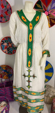 Load image into Gallery viewer, Habesha Dress with Green Tilet
