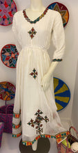 Load image into Gallery viewer, Habesha dress with multi color Tilet “elsa1”
