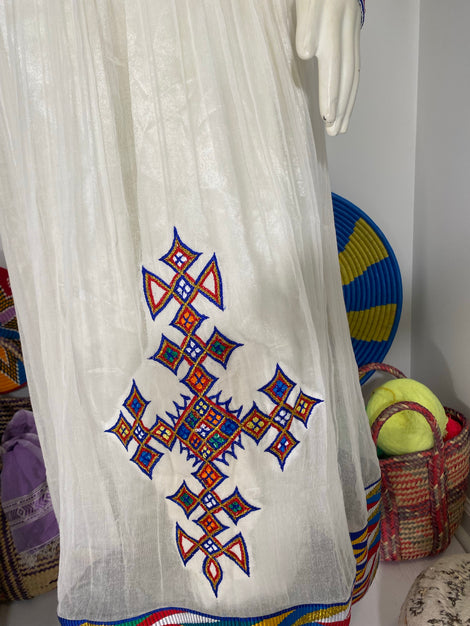 Habesha Dress Multi Color Tilet (ሐገር ልብስ) “Tsehay”