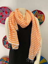 Load image into Gallery viewer, Orange and white scarf
