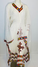 Load image into Gallery viewer, Habesha Dress with Red Tilet  (የሐገር ልብስ) “Selam”
