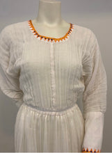 Load image into Gallery viewer, Traditional Habesha Dress with Orange Tilet (የሐገር ልብስ) “Amsale”
