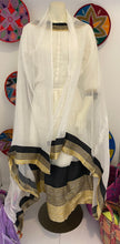 Load image into Gallery viewer, Traditional Habesha dress with black and gold Tilet
