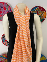 Load image into Gallery viewer, Orange and white scarf
