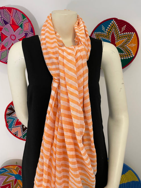 Orange and white scarf